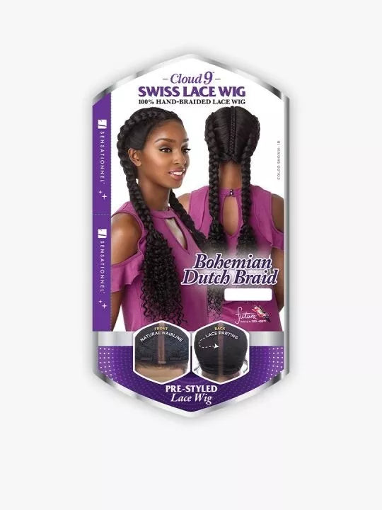 Cloud 9 Braided Lace Wig - Bohemian Dutch Braid Col 1B