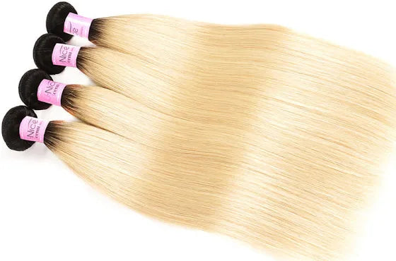 Straight Virgin Human Hair Bundles Ombre 18"