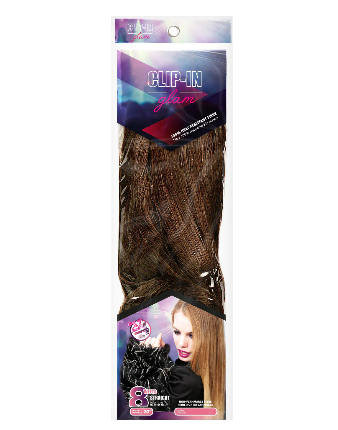 CLIP-IN GLAM - STRAIGHT 8PC