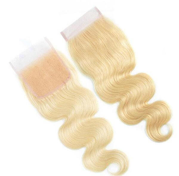 Blonde Body Wave Human Hair Lace Closure 4X4 12"