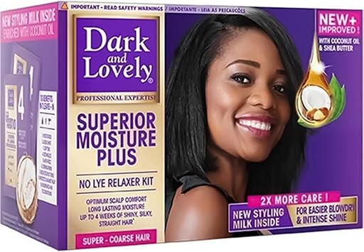 Dark and Lovely Moisture Plus No-Lye Relaxer Super for Coarse Hair