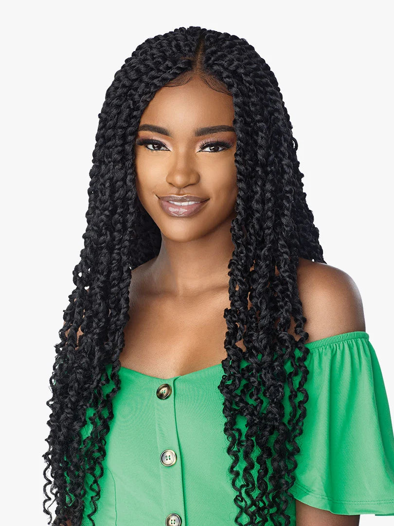 Sensationnel 4x4 Part Swiss Lace Wig Passion Twist Braided Wig