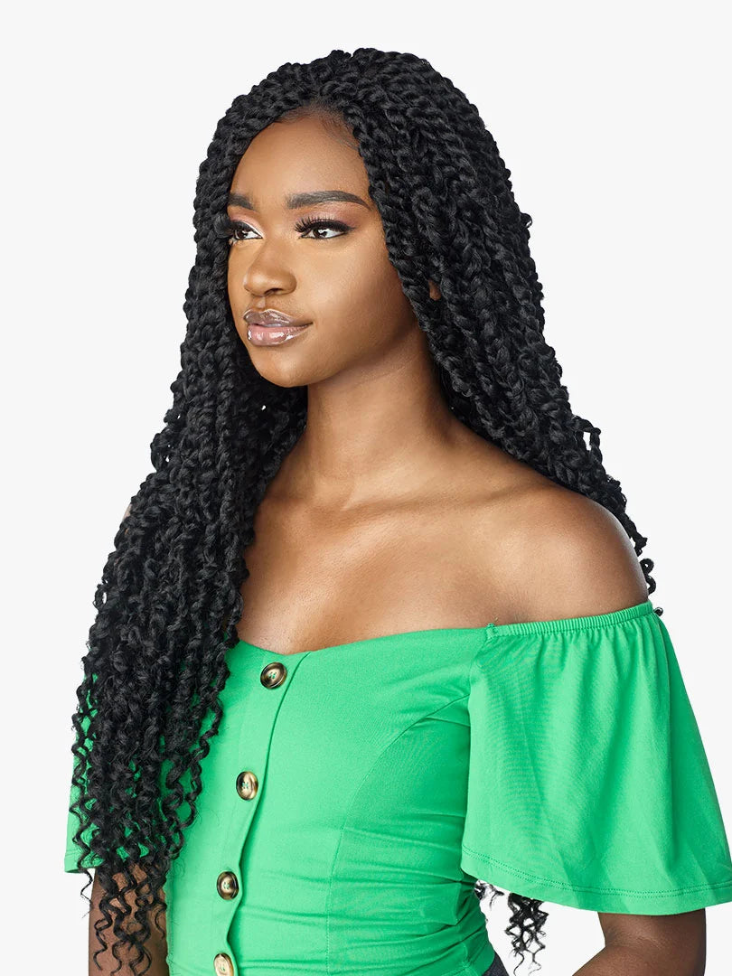 Sensationnel 4x4 Part Swiss Lace Wig Passion Twist Braided Wig