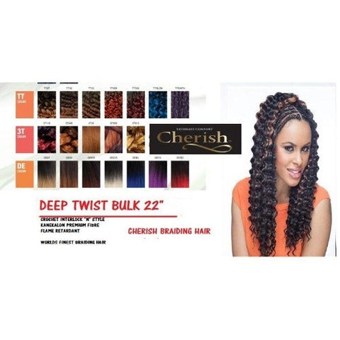 Cherish Deep Twist Bulk 22'' Synthetic Hair Braids