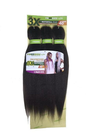 Sleek Freedom Waterfall Pre Stretched Ultra Jumbo Braid 3 Bundle Pack 48 inches