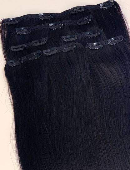 SLEEK EW 7 PIECE HUMAN HAIR CLIP IN EXTENSIONS 18 INCHES